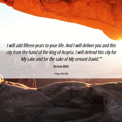 Picture 06 - 2 Kings 20:6 BSB - I will add fifteen years to your life. And I will - Bible Verse Picture