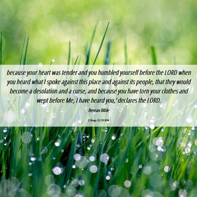 Picture 06 - 2 Kings 22:19 BSB - because your heart was tender and you humbled - Bible Verse Picture