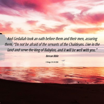 Picture 06 - 2 Kings 25:24 BSB - And Gedaliah took an oath before them and their - Bible Verse Picture
