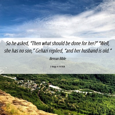 Picture 06 - 2 Kings 4:14 BSB - So he asked, “Then what should be done for - Bible Verse Picture