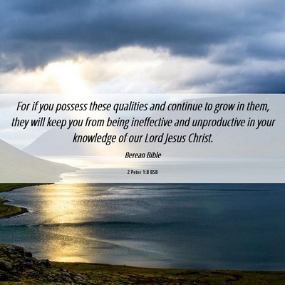 Picture 06 - 2 Peter 1:8 BSB - For if you possess these qualities and continue - Bible Verse Picture