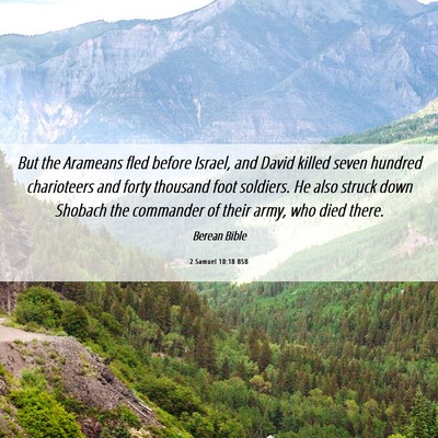 Picture 06 - 2 Samuel 10:18 BSB - But the Arameans fled before Israel, and David - Bible Verse Picture