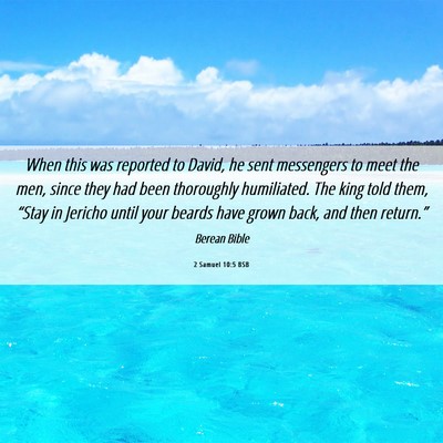 Picture 06 - 2 Samuel 10:5 BSB - When this was reported to David, he sent - Bible Verse Picture