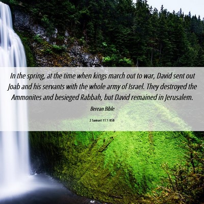 Picture 06 - 2 Samuel 11:1 BSB - In the spring, at the time when kings march out - Bible Verse Picture