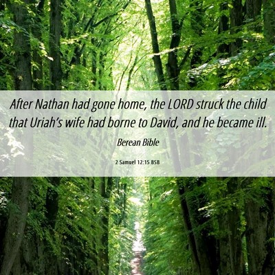 Picture 06 - 2 Samuel 12:15 BSB - After Nathan had gone home, the LORD struck the - Bible Verse Picture
