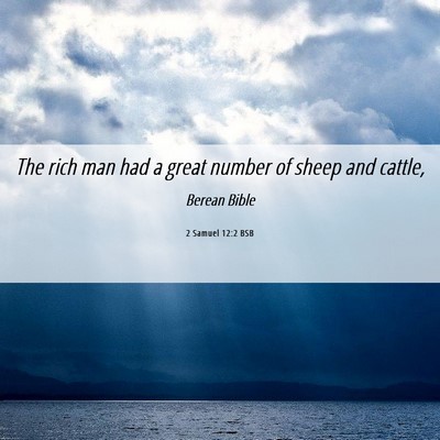 Picture 06 - 2 Samuel 12:2 BSB - The rich man had a great number of sheep and - Bible Verse Picture