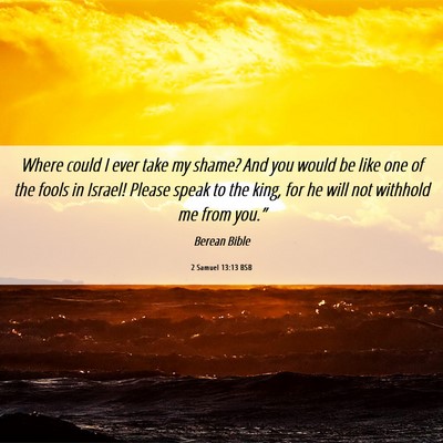 Picture 06 - 2 Samuel 13:13 BSB - Where could I ever take my shame? And you would - Bible Verse Picture