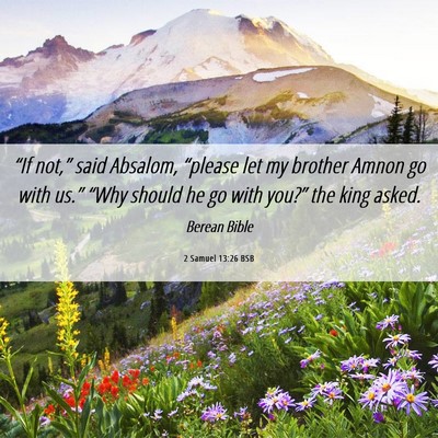 Picture 06 - 2 Samuel 13:26 BSB - “If not,” said Absalom, “please let my - Bible Verse Picture