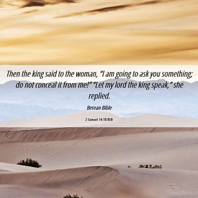 Picture 06 - 2 Samuel 14:18 BSB - Then the king said to the woman, “I am going to - Bible Verse Picture