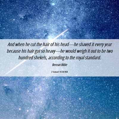 Picture 06 - 2 Samuel 14:26 BSB - And when he cut the hair of his head—he shaved - Bible Verse Picture