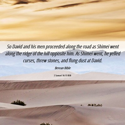 Picture 06 - 2 Samuel 16:13 BSB - So David and his men proceeded along the road as - Bible Verse Picture