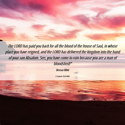 Picture 06 - 2 Samuel 16:8 BSB - The LORD has paid you back for all the blood of - Bible Verse Picture