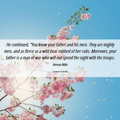 Picture 06 - 2 Samuel 17:8 BSB - He continued, “You know your father and his - Bible Verse Picture