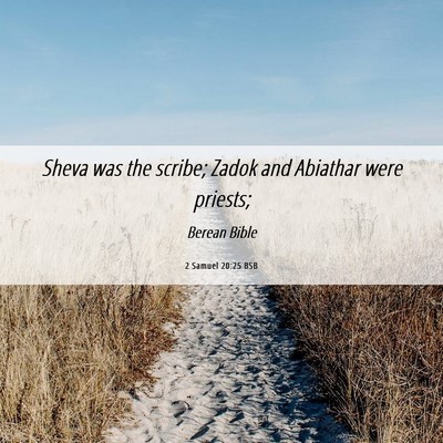 Picture 06 - 2 Samuel 20:25 BSB - Sheva was the scribe; Zadok and Abiathar were - Bible Verse Picture
