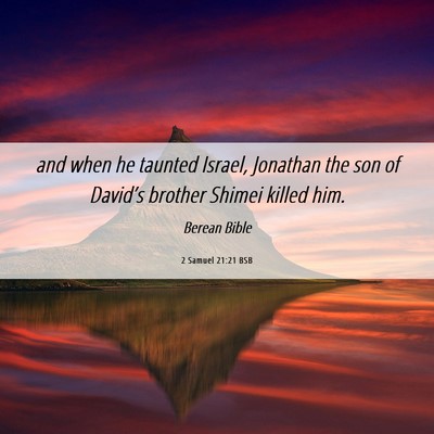 Picture 06 - 2 Samuel 21:21 BSB - and when he taunted Israel, Jonathan the son of - Bible Verse Picture