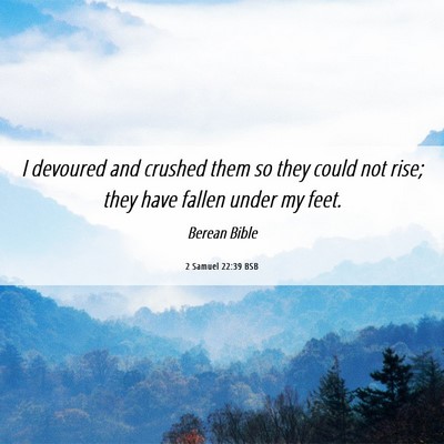 Picture 06 - 2 Samuel 22:39 BSB - I devoured and crushed them so they could not - Bible Verse Picture