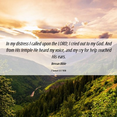Picture 06 - 2 Samuel 22:7 BSB - In my distress I called upon the LORD; I cried - Bible Verse Picture