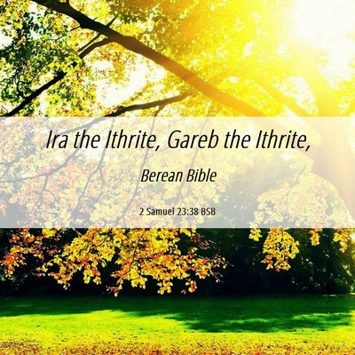 Picture 06 - 2 Samuel 23:38 BSB - Ira the Ithrite, Gareb the - Bible Verse Picture