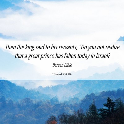 Picture 06 - 2 Samuel 3:38 BSB - Then the king said to his servants, “Do you not - Bible Verse Picture