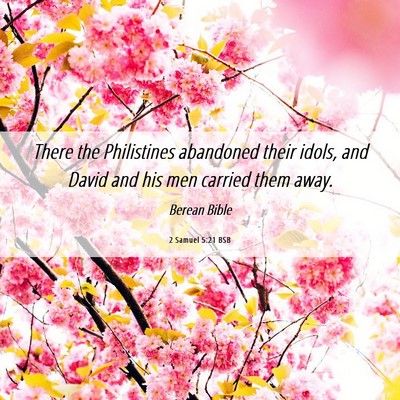 Picture 06 - 2 Samuel 5:21 BSB - There the Philistines abandoned their idols, and - Bible Verse Picture