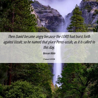 Picture 06 - 2 Samuel 6:8 BSB - Then David became angry because the LORD had - Bible Verse Picture