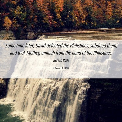 Picture 06 - 2 Samuel 8:1 BSB - Some time later, David defeated the Philistines, - Bible Verse Picture