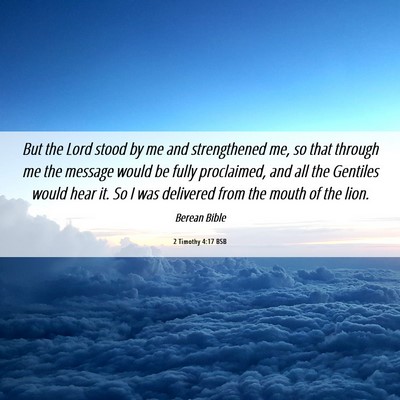 Picture 06 - 2 Timothy 4:17 BSB - But the Lord stood by me and strengthened me, so - Bible Verse Picture