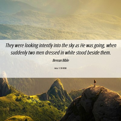 Picture 06 - Acts 1:10 BSB - They were looking intently into the sky as He was - Bible Verse Picture