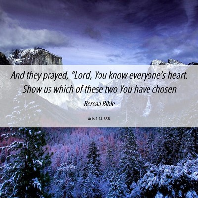 Picture 06 - Acts 1:24 BSB - And they prayed, “Lord, You know everyone’s - Bible Verse Picture