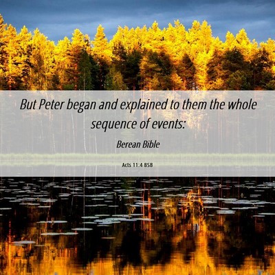 Picture 06 - Acts 11:4 BSB - But Peter began and explained to them the whole - Bible Verse Picture