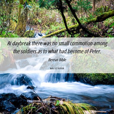 Picture 06 - Acts 12:18 BSB - At daybreak there was no small commotion among - Bible Verse Picture