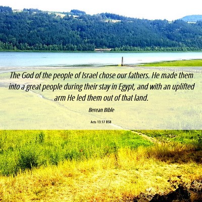 Picture 06 - Acts 13:17 BSB - The God of the people of Israel chose our - Bible Verse Picture