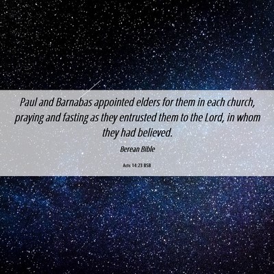 Picture 06 - Acts 14:23 BSB - Paul and Barnabas appointed elders for them in - Bible Verse Picture