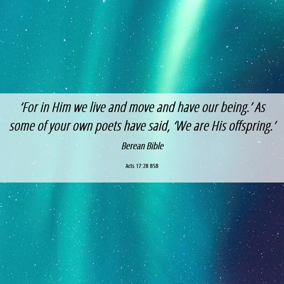 Picture 06 - Acts 17:28 BSB - ‘For in Him we live and move and have our - Bible Verse Picture