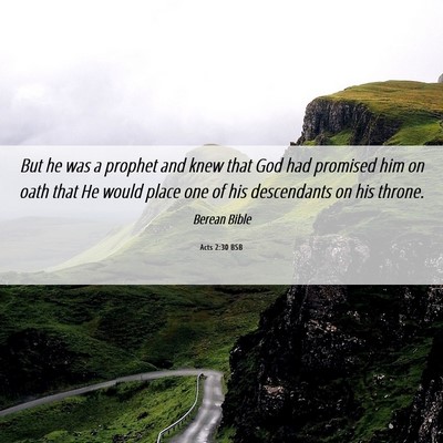 Picture 06 - Acts 2:30 BSB - But he was a prophet and knew that God had - Bible Verse Picture