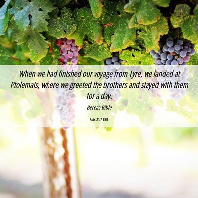 Picture 06 - Acts 21:7 BSB - When we had finished our voyage from Tyre, we - Bible Verse Picture