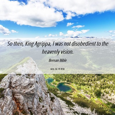 Picture 06 - Acts 26:19 BSB - So then, King Agrippa, I was not disobedient to - Bible Verse Picture