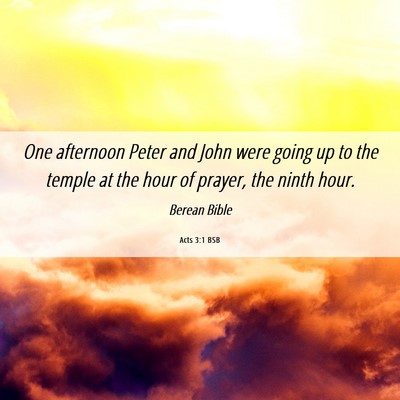 Picture 06 - Acts 3:1 BSB - One afternoon Peter and John were going up to the - Bible Verse Picture