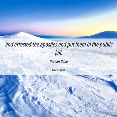 Picture 06 - Acts 5:18 BSB - and arrested the apostles and put them in the - Bible Verse Picture