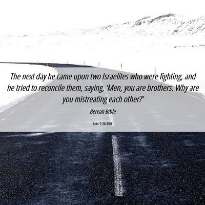Picture 06 - Acts 7:26 BSB - The next day he came upon two Israelites who were - Bible Verse Picture
