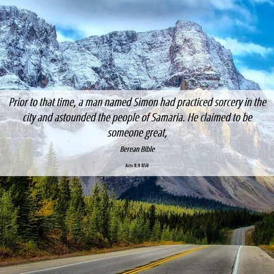 Picture 06 - Acts 8:9 BSB - Prior to that time, a man named Simon had - Bible Verse Picture