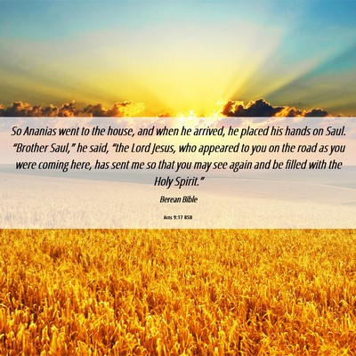 Picture 06 - Acts 9:17 BSB - So Ananias went to the house, and when he - Bible Verse Picture