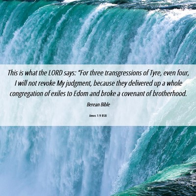 Picture 06 - Amos 1:9 BSB - This is what the LORD says: “For three - Bible Verse Picture