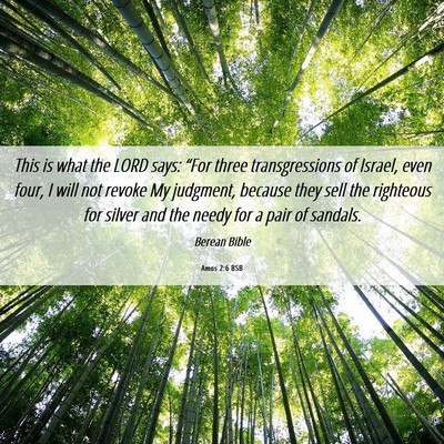 Picture 06 - Amos 2:6 BSB - This is what the LORD says: “For three - Bible Verse Picture