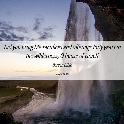 Picture 06 - Amos 5:25 BSB - Did you bring Me sacrifices and offerings forty - Bible Verse Picture