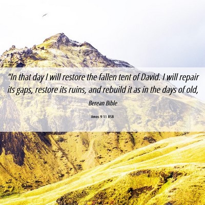 Picture 06 - Amos 9:11 BSB - “In that day I will restore the fallen tent of - Bible Verse Picture
