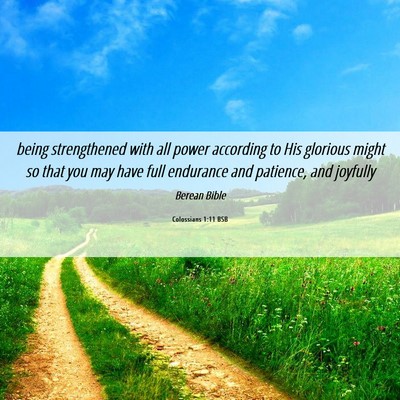 Picture 06 - Colossians 1:11 BSB - being strengthened with all power according to - Bible Verse Picture