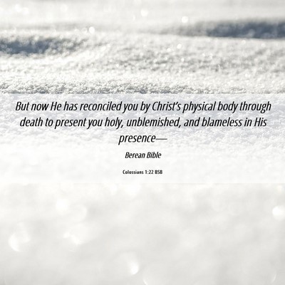 Picture 06 - Colossians 1:22 BSB - But now He has reconciled you by Christ’s - Bible Verse Picture