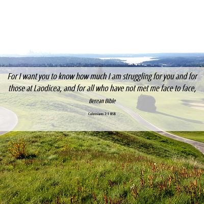 Picture 06 - Colossians 2:1 BSB - For I want you to know how much I am struggling - Bible Verse Picture