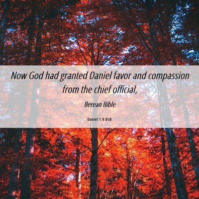 Picture 06 - Daniel 1:9 BSB - Now God had granted Daniel favor and compassion - Bible Verse Picture
